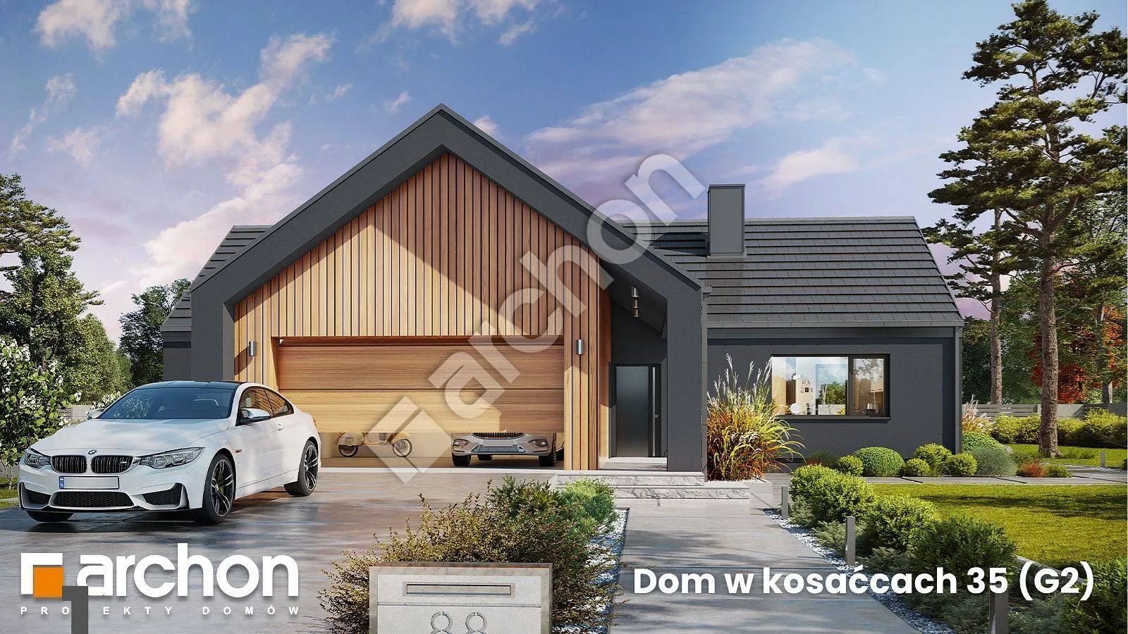 Dom w kosaćcach 35 (G2) – nowoczesny dom, w którym światło i przestrzeń grają główną rolę